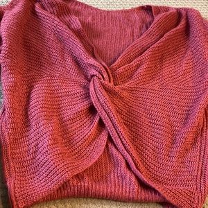 Pink open back sweater size M